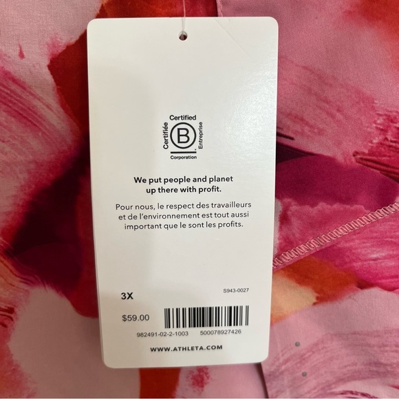 Athleta Printed Run With It Shorts Activewear UPF Lined Zip-Pocket Pink Size 3XL - Picture 3 of 16